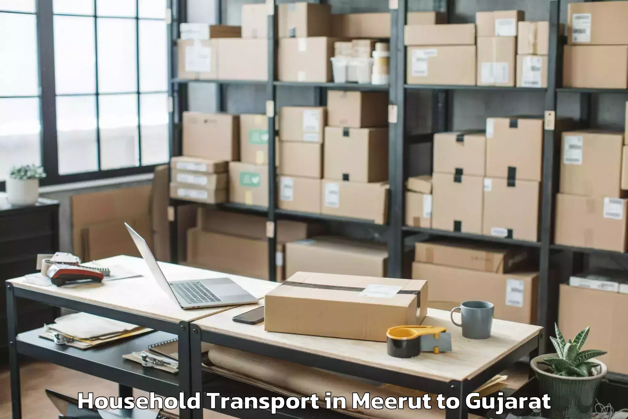 Hassle-Free Meerut to Gussar Household Transport